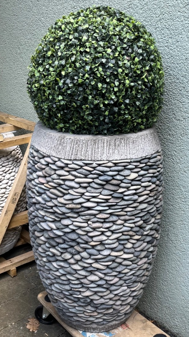 Großer Deko Topf Bali Grau 55 cm x 80 cm - 87kg I Garten / Terrasse I Handarbeit