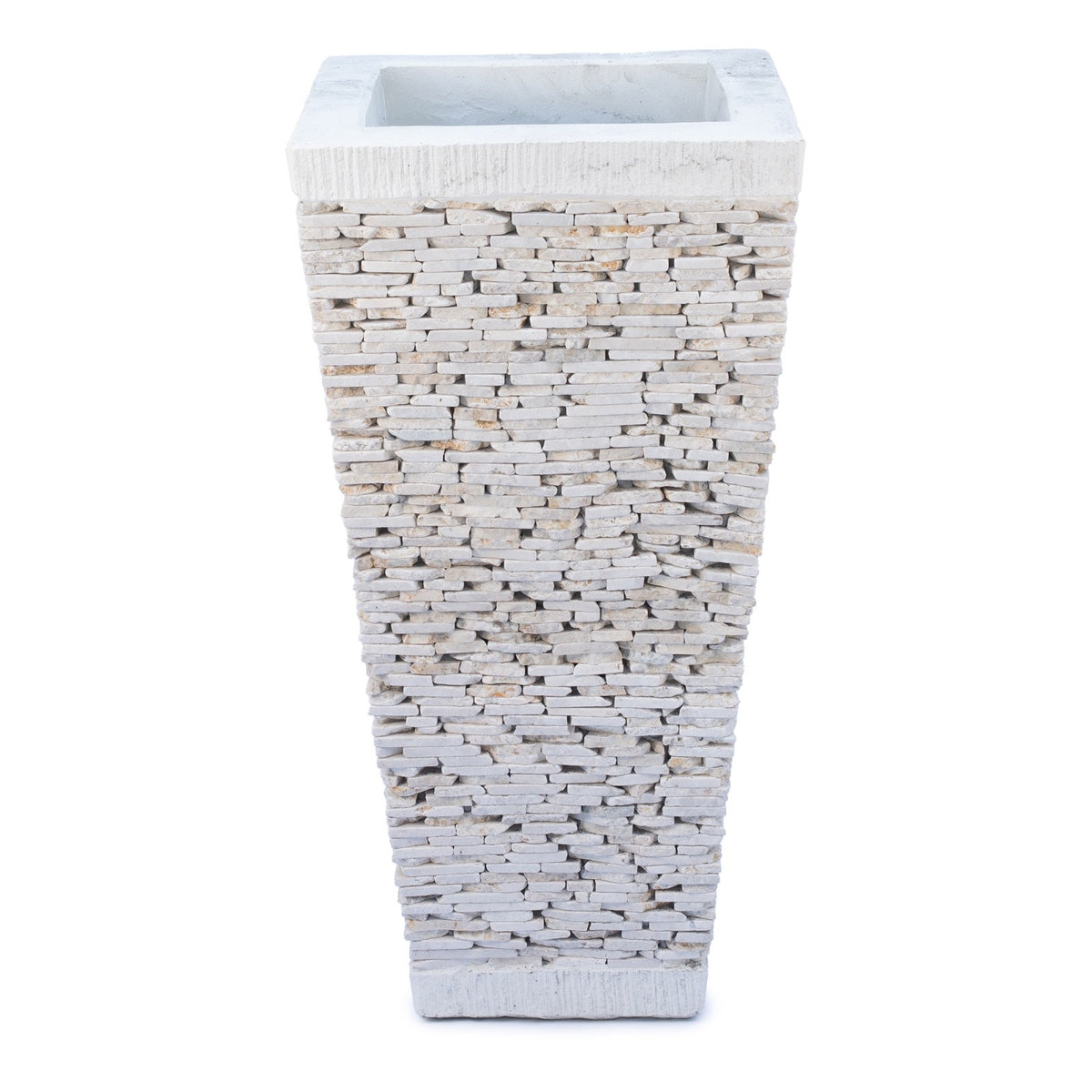 Großer Deko Topf Mosaik Weiß 40 cm x 80 cm - 97 kg I Garten / Terrasse I Unikat