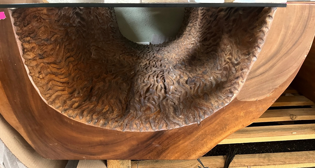 Großer massiver Couchtisch aus Teakholz 40 cm x 85 cm x 135 cm I Handgefertigt