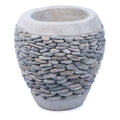Deko Topf Stein Bali Grau 30cm x 30cm - 12 kg I Garten / Terasse I Handarbeit