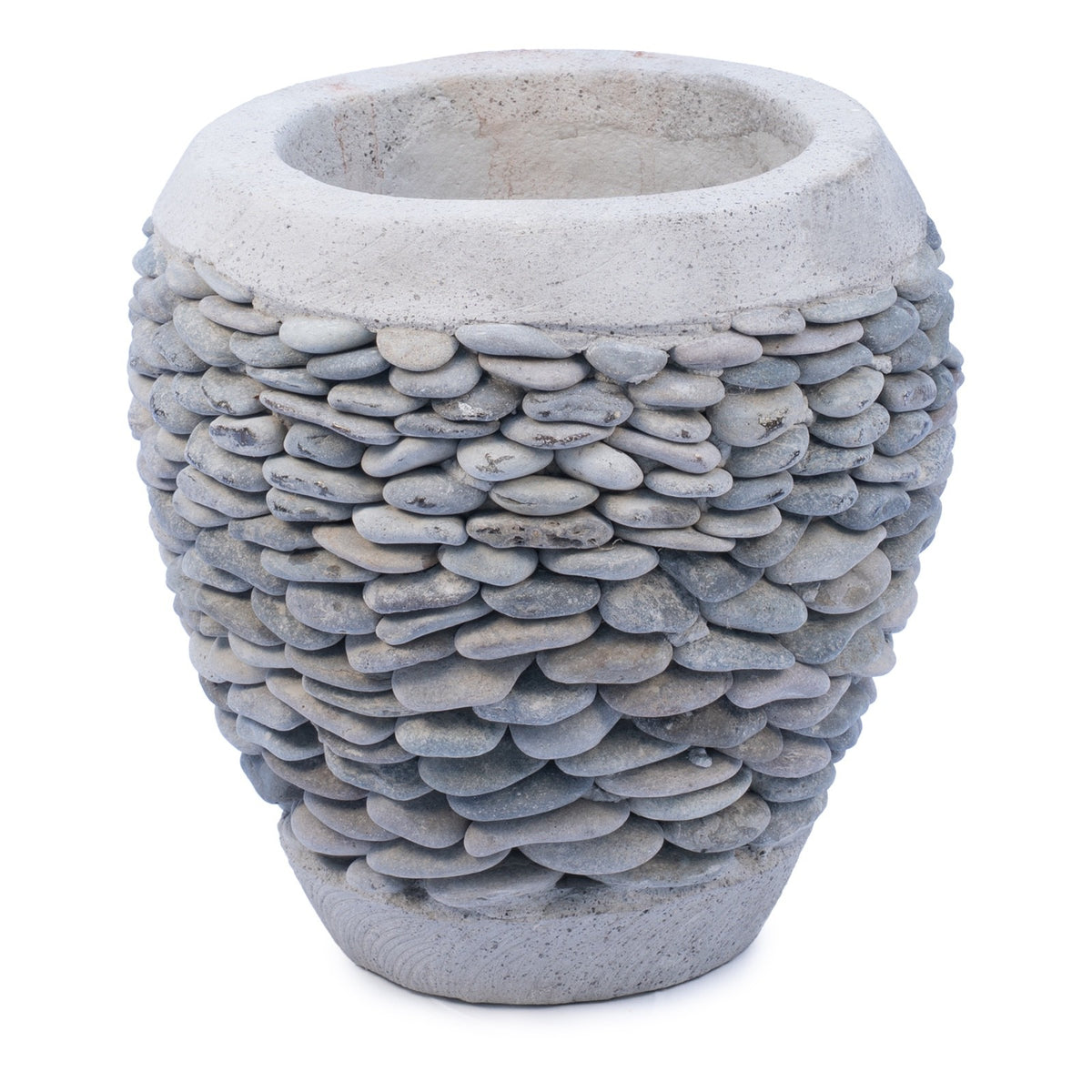 Deko Topf Stein Bali Grau 30cm x 30cm - 12 kg I Garten / Terasse I Handarbeit