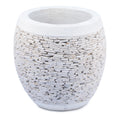 Großer Mosaik Deko-Topf aus Stein Weiß 45 cm x 45 cm - 45kg | Garten / Terrasse